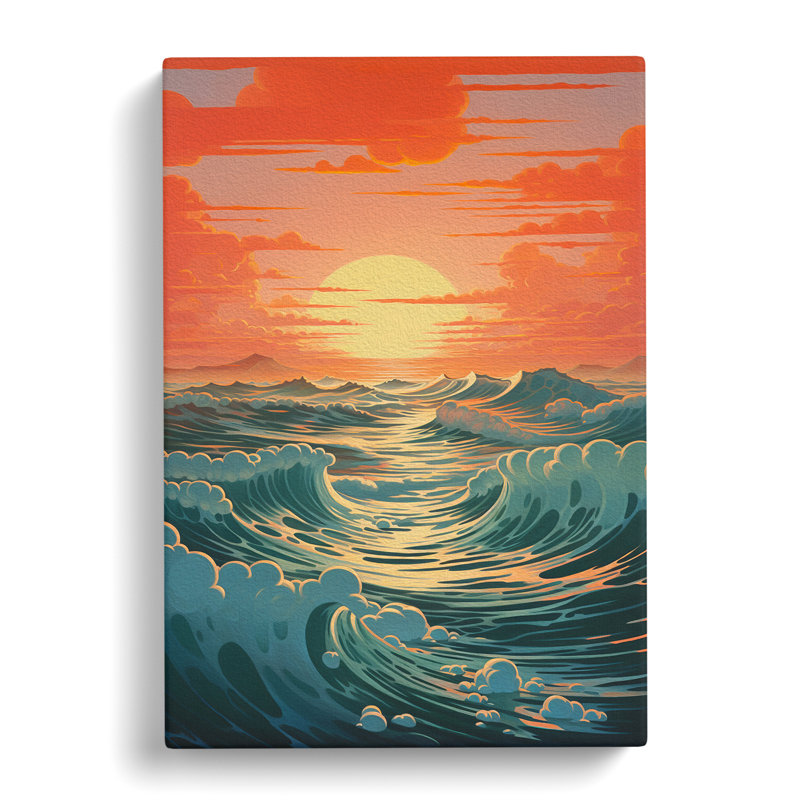 Seascape Modern Art - Wrapped Canvas, 60cm H x 40cm W x 3cm D