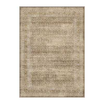 Kitty Machine Washable Oriental Area Rug for Living Room with Non-Slip Backing