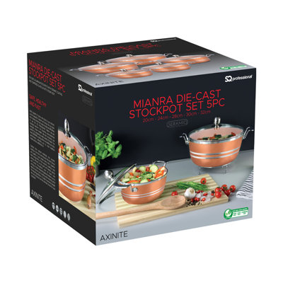 SQ Professional Metallic 5 - Piece Non-Stick Aluminium Cookware Set- Induction Ready