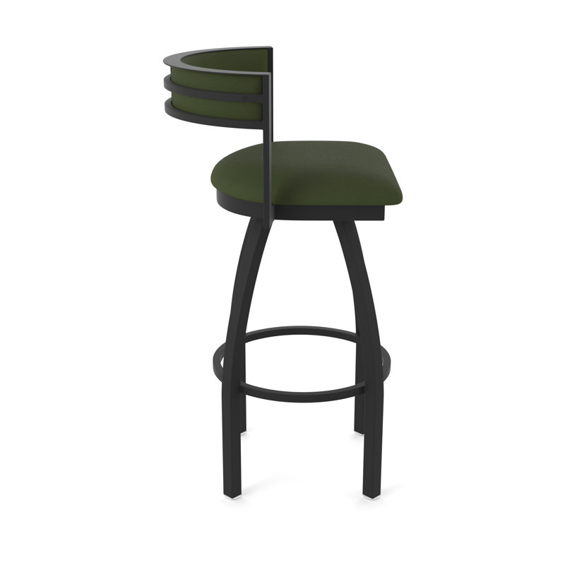 Tabouret Artémis, Vinyle - pin Canter, Noir froissé, Tabouret de comptoir (siège d'une hauteur de 25 p
