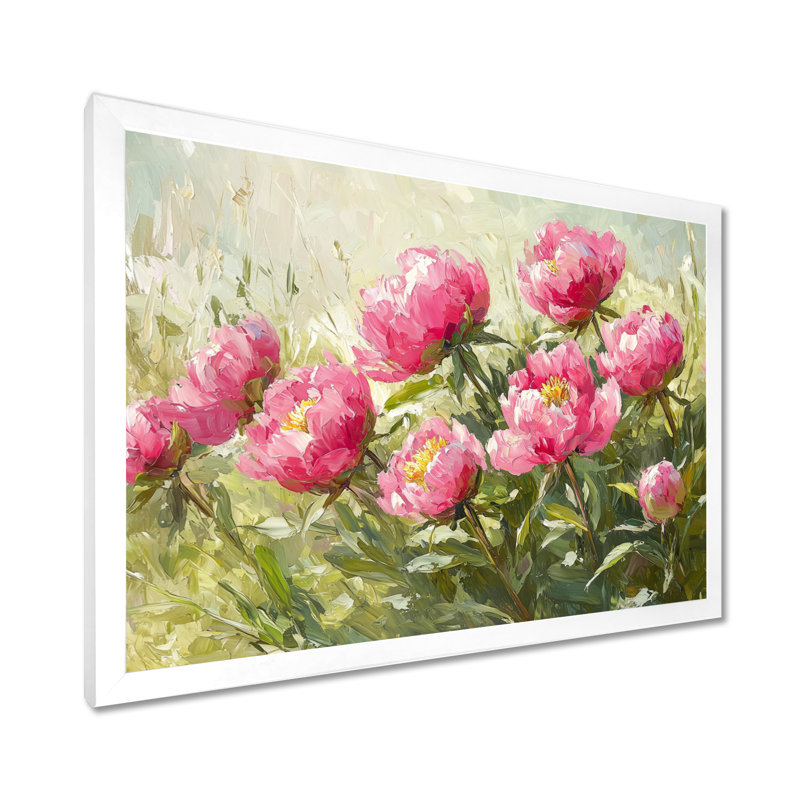 Imrie, pivoines par le champ de printemps II - pivoines, art mural, Reproduction encadrée d'une seule photo, Blanc