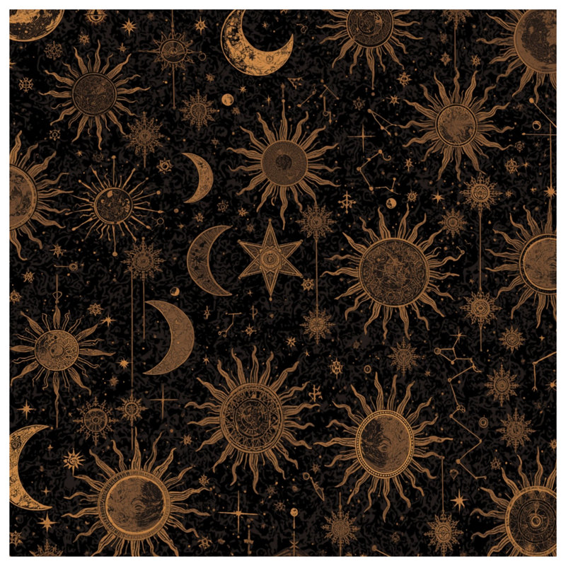 Toile de galerie Celestial Sun Moon, 16 x 16 inches