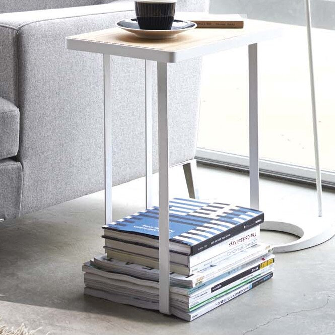 Table de bout Yamazaki Home Classic Home Organisers, Blanc / Beige