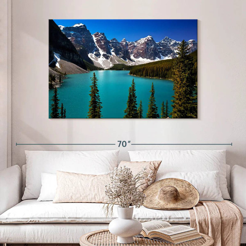 Scène de montagne Alvord Moraine Lake, H 32 po x l 48 po