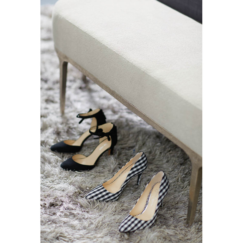 Transitional Beige Upholstered Storage Bench with Textured Graphite Frame