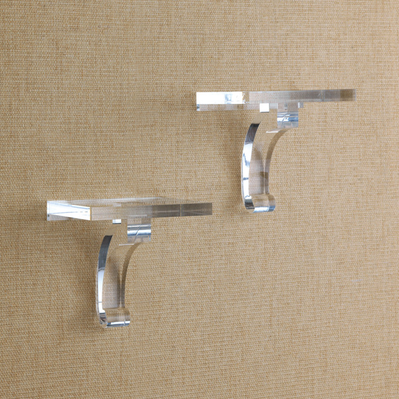Glencoe T-Shaped Plastic / Acrylic Floating Shelf, Clear