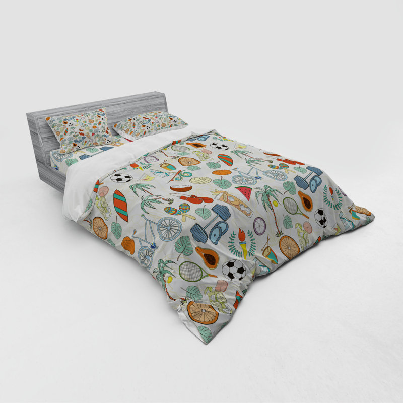 Coastal Polyester Duvet Cover, Queen Duvet Cover + 3 Additional Pieces