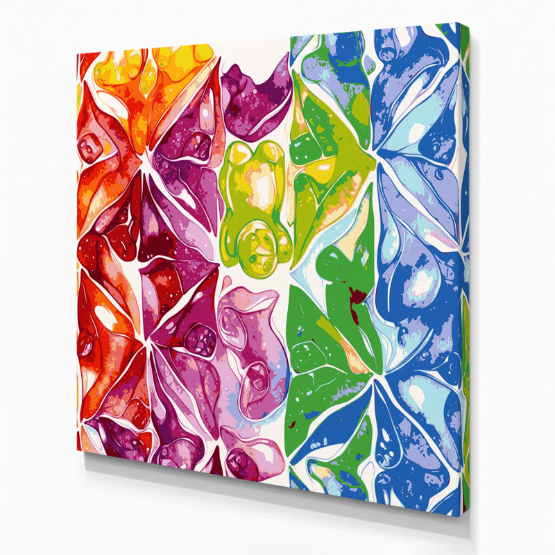 «Desserts Gummy ours», art mural sur toile rouge, H 8 po x l 8 po