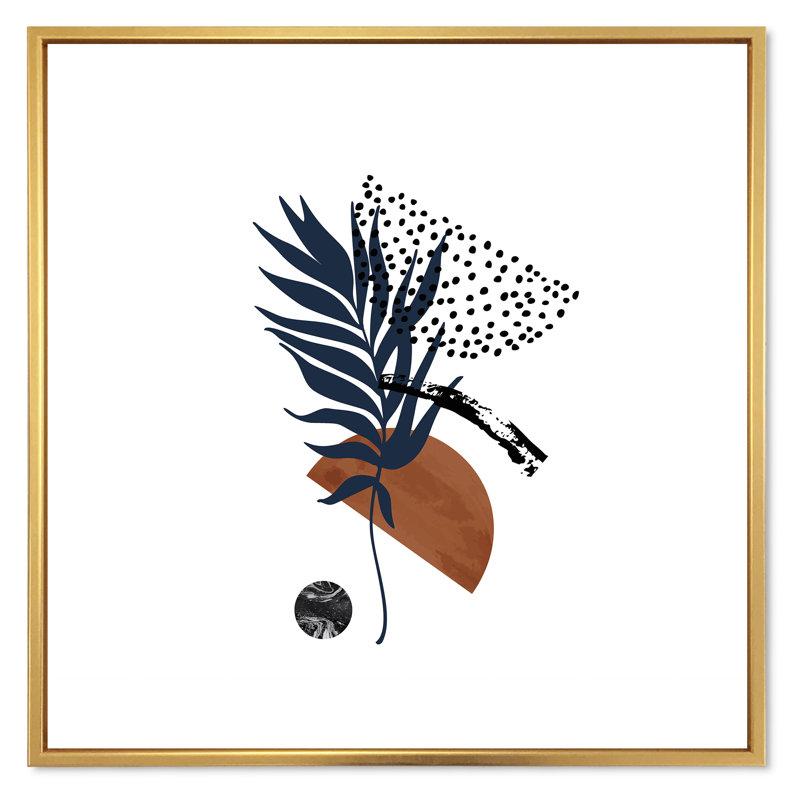 «Abstract Palm Leaf Abstract Half Moons I», reproduction d'art sur toile tropicale, H 30 po x l 30 po x P 1 po