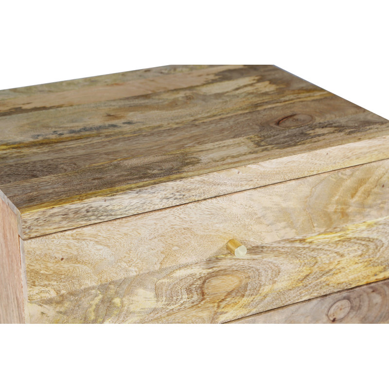 Miser 50cm W Steel Bedside Table, Natural