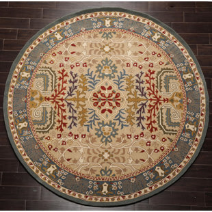 Tapis oriental beige en laine touffeté à la main KPSI Arts and Craft