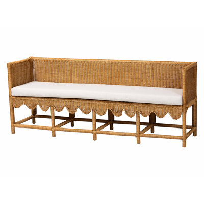 Banc de salle à manger en rotin naturel Serenay, 77 po