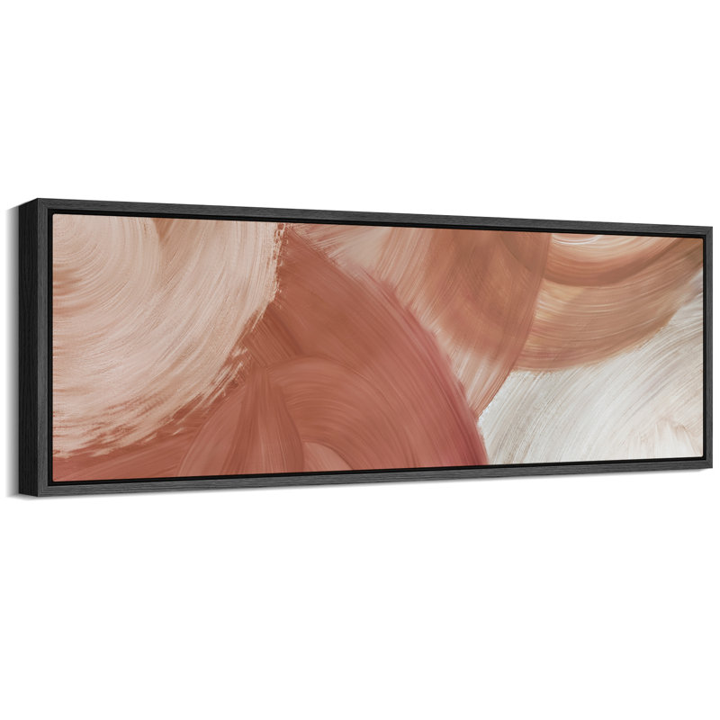 Abstrait tourbillon abstrait terre cuite, H 20 po x l 60 po, Black