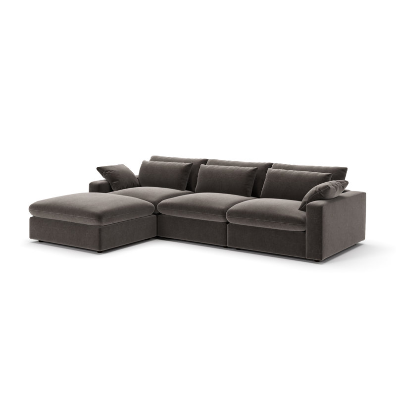 Remy 4-Piece Modular Chaise Sectional, Andrew Espresso Performance Chenille