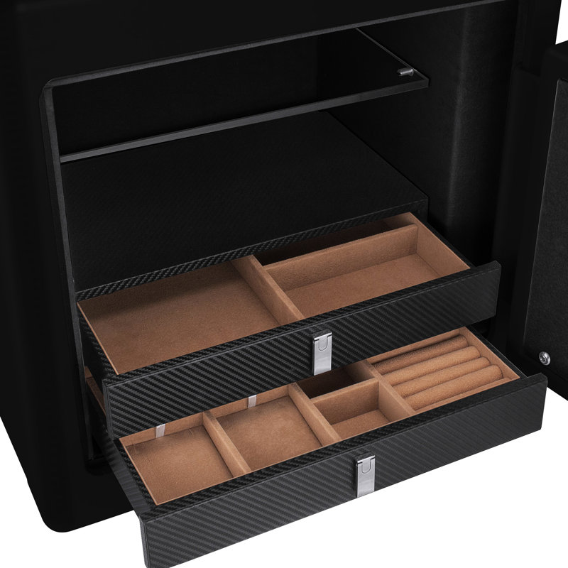 1.01 Cubic Ft Black Steel Safe - Secure Your Precious Items With Advanced Locking Mechanism Valuables Case Heavy-duty Construction