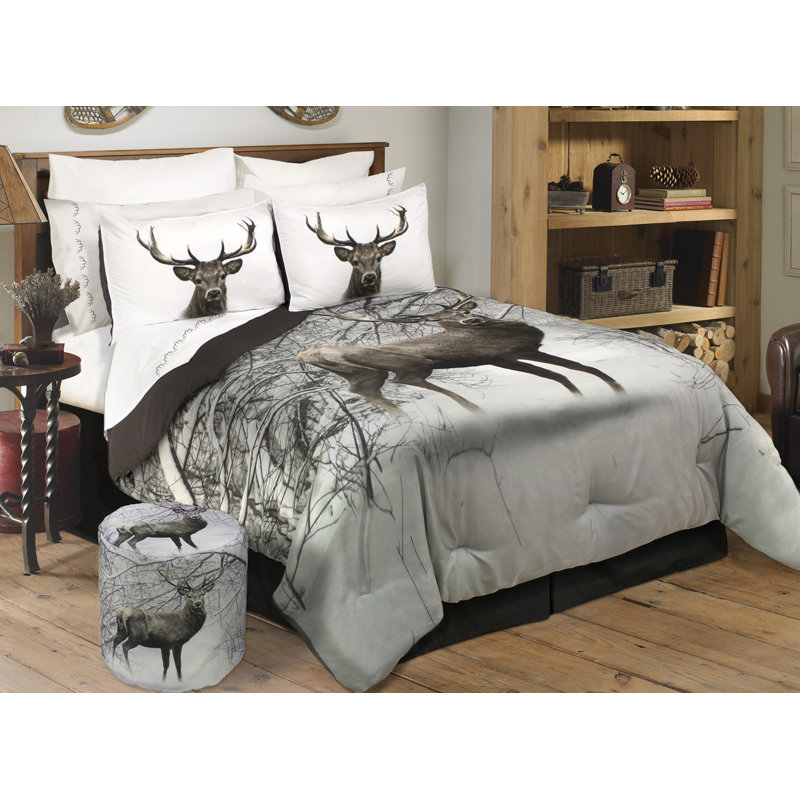 Safdie & Co. Inc. Deer In Snowy Forest Animal Print Comforter Set
