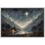 Nuit étoilée, chalet de montagne, décoration murale de chambre à coucher de Bethléem, reproduction d'art sur toile encadrée-1657875387-1657875386