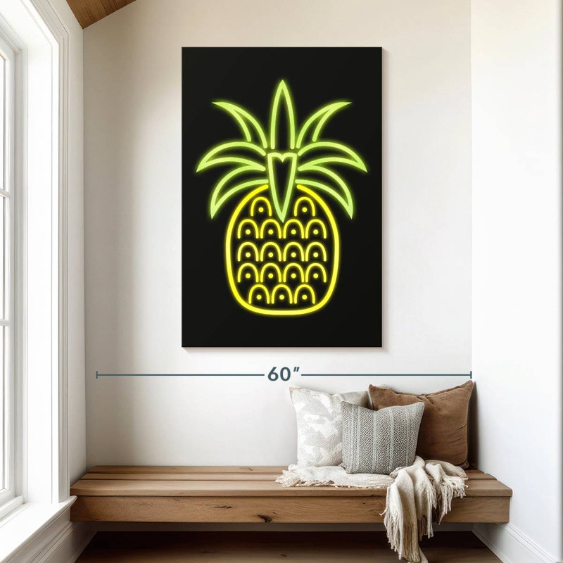 Yarlin Neon Pineapple, 48" H x 32" W