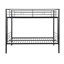 Lit superposé double au dessus d'un lit double - Escaliers sécuritaires, aucun sommier nécessaire, assemblage facile (peu encombrant, style moderne)