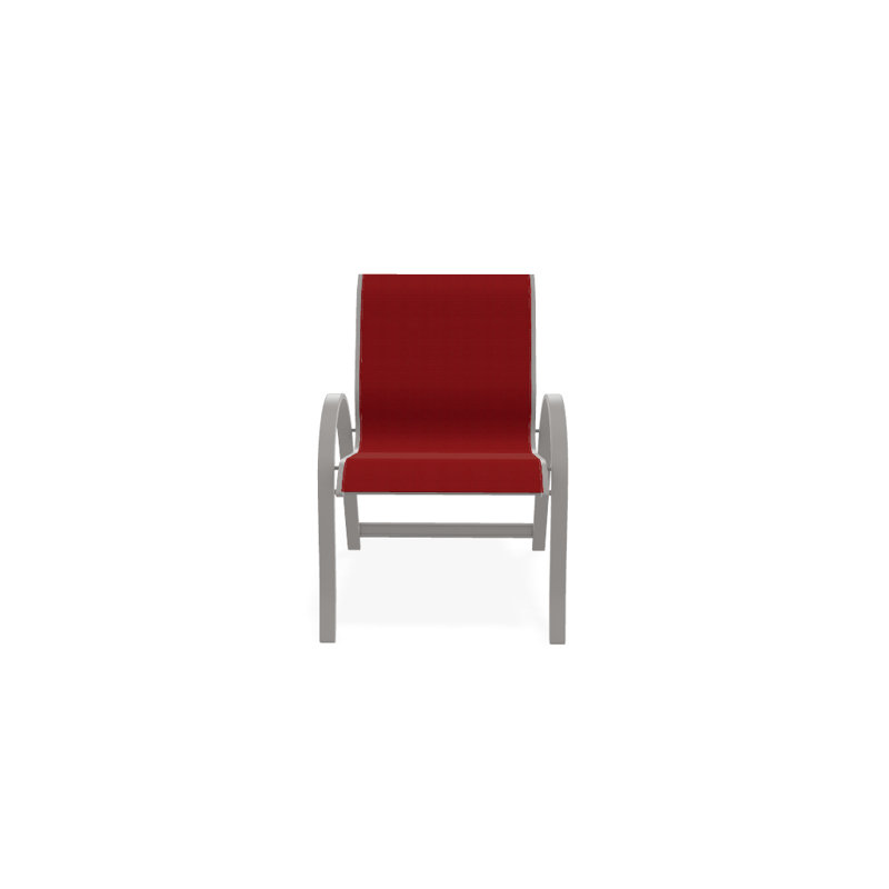 Aruba Stacking Patio Dining Armchair, Warm Gray