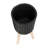 S/2 10/12" RIDGED PLANTER W/ WOOD LEGS, BLACK (KD)