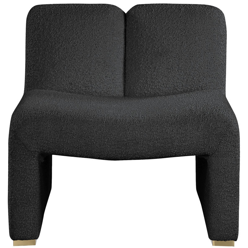 Fauteuil de chambre Iyesha, Tissu bouclé noir