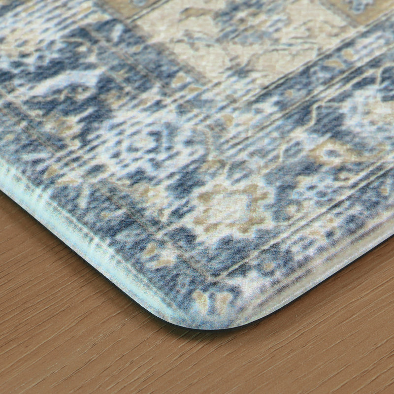 Tapis de cuisine anti-fatigue en PVC avec support rembourré, antidérapant et résistant à l'eau Comfort, Bleu
