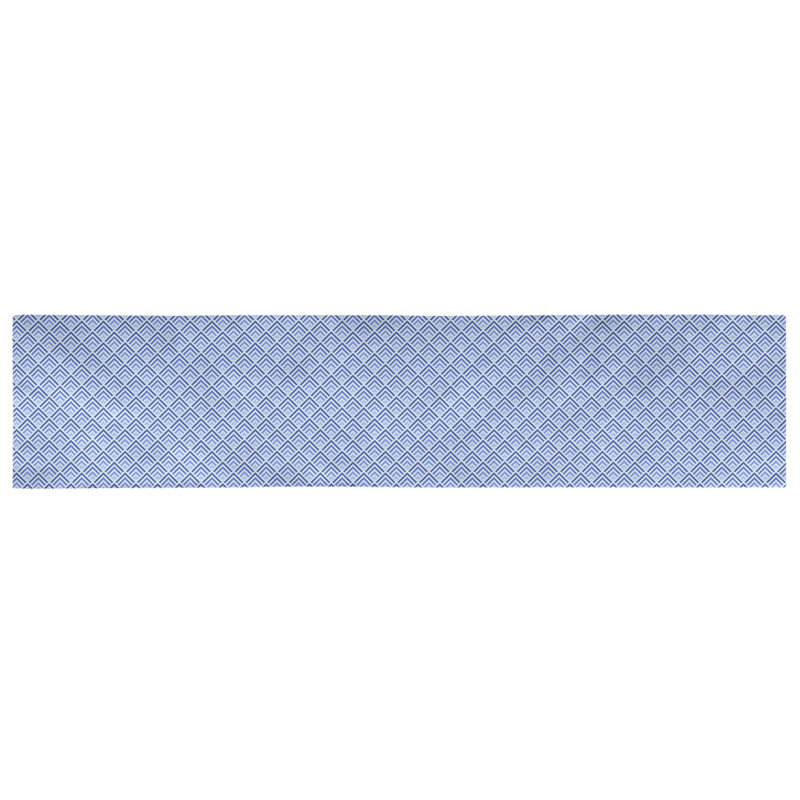 Avicia Geometric Table Runner, 73.5" x 17.5", Blue, Cotton