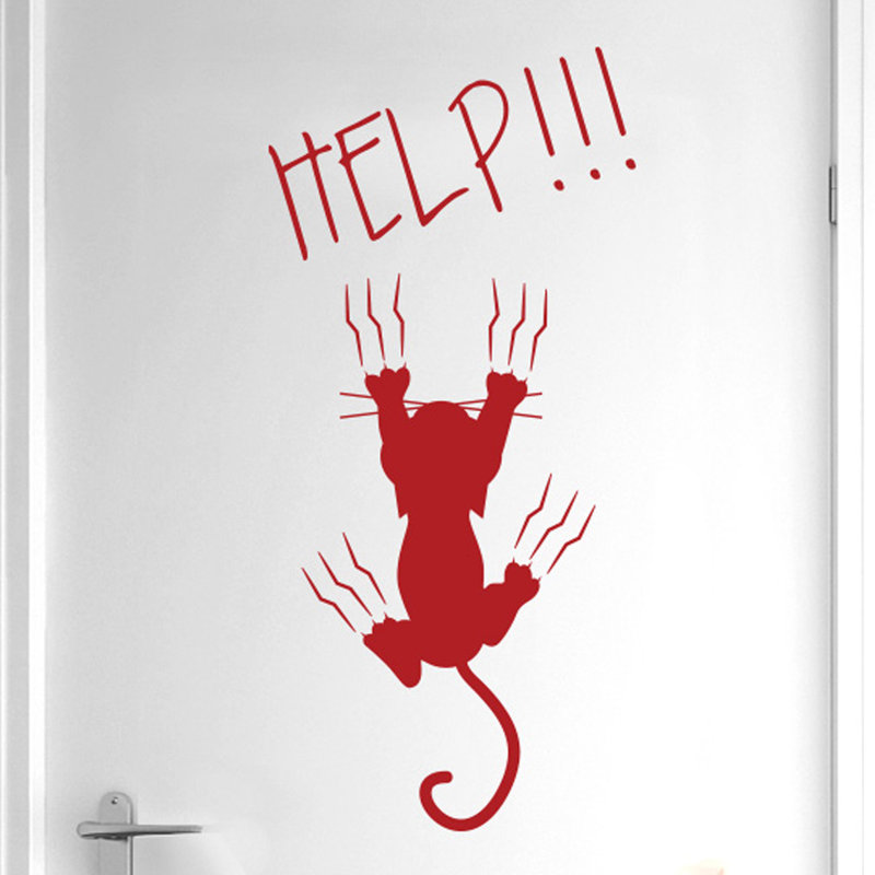 Animals Wall Decal, Dark Red