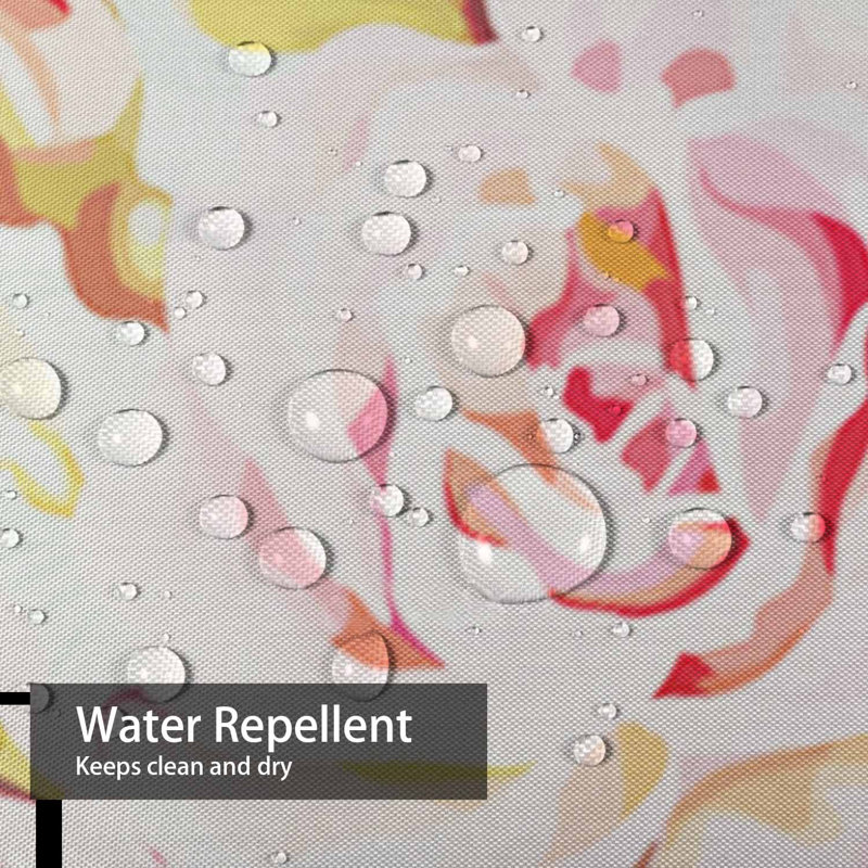 Rideau de douche imperméable à motif floral rose avec 12 crochets, L 72 po x l 72 po
