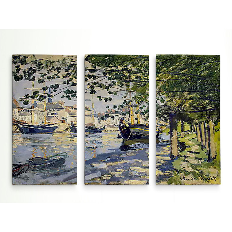 Une image de qualité supérieure «La seine à Rouen» sur toile, H 24 po x l 36 po x P 1,5 po