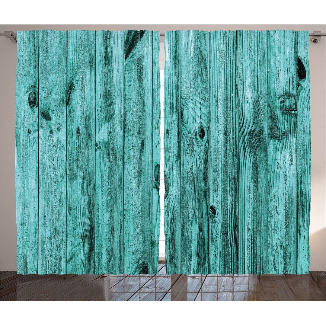 Rustikaler Vorhang, Antik Holz Textur, Blau, Blau