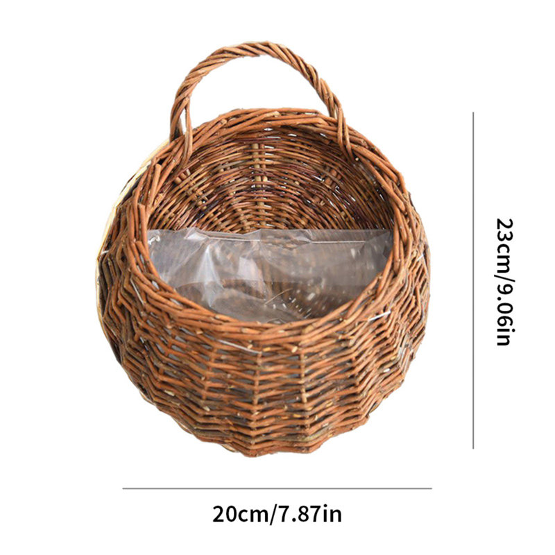 Pot à fleurs suspendu en osier de 7,8 po