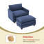 Fauteuil d'appoint rembourré avec repose-pieds Redenius Boucle-107084442