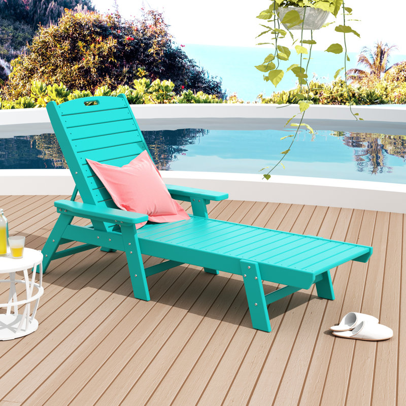 Chaise longue simple inclinable Laguna, Turquoise