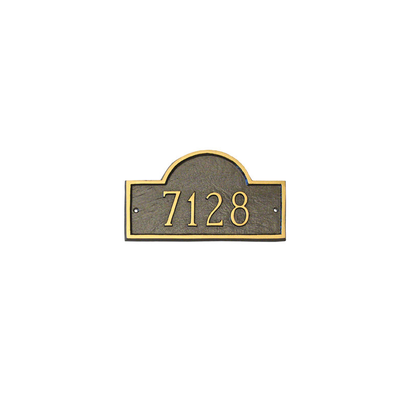 Plaque d’adresse murale sur 1 ligne Classic, Bronze vieilli / doré, Oui