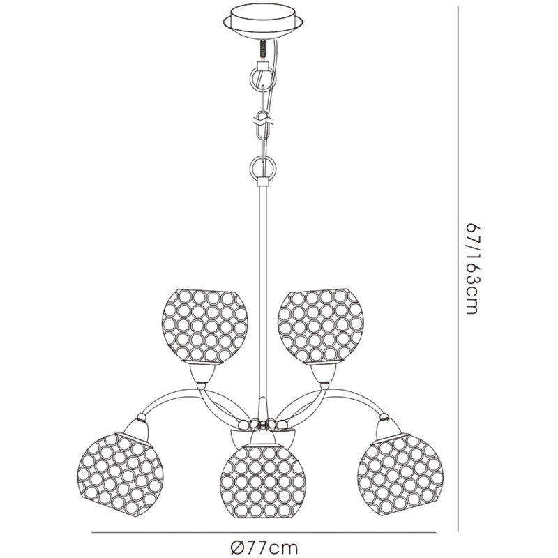 8 - Light Shaded Chandelier