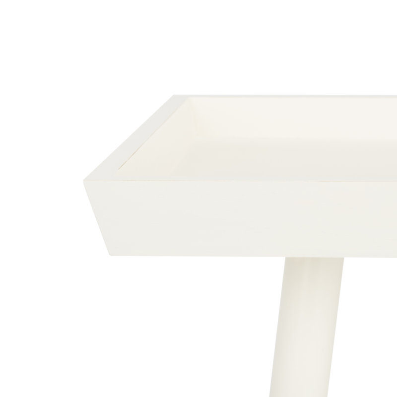 Table de bout avec plateau Brycine, Blanc vieilli