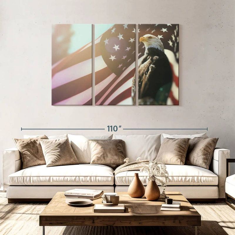 Aigle à tête blanche American Patriot, H 48 po x l 74 po