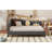 Full Size L-Shaped Linen Daybed, With Solid Wood Legs-361574704-361574711