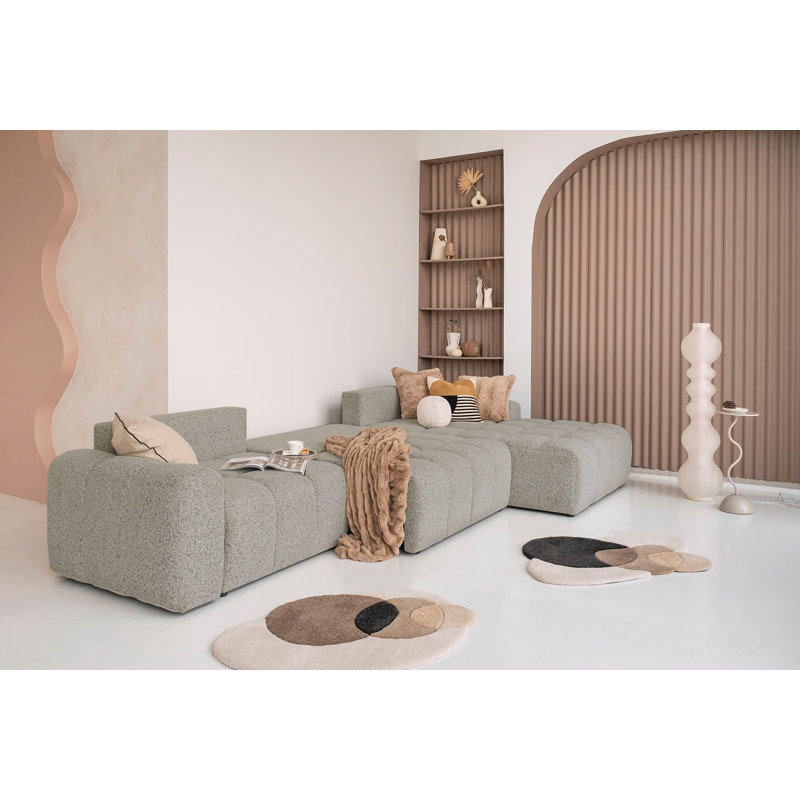 Lulu Corner Sofa Bed, 94cm H x 338cm W x 184cm D, Right -sided, in Grey