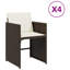  Chaise de patio brun, blanc crème