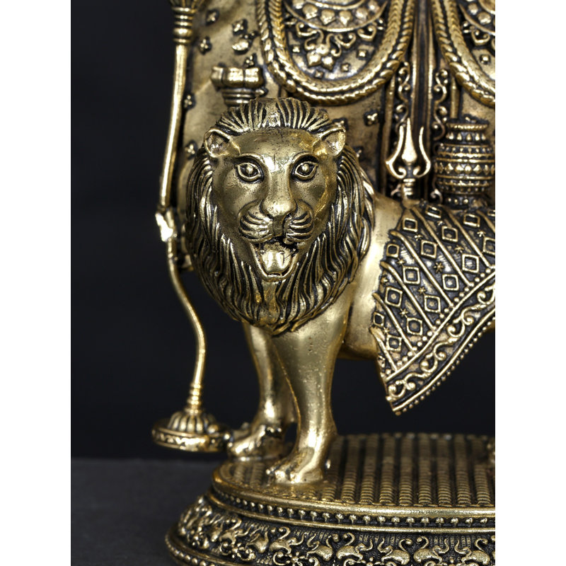 4 Inch Small Chamunda Devi Brass Statue