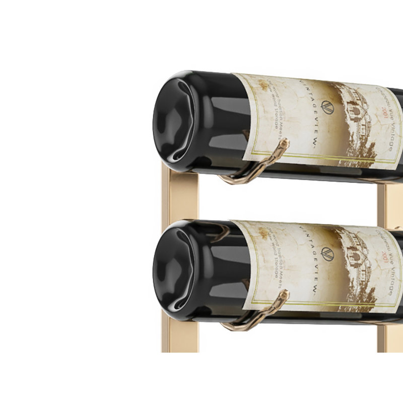 Support à vin Indurial 9 bouteilles Magnum & Champagne, Bronze doré, 45"H x 15"W x 5.25"D
