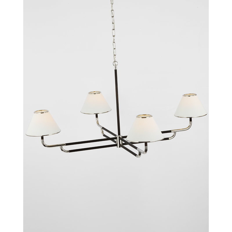 Rigby 4 - Light Chandelier, Polished Nickel/Ebony