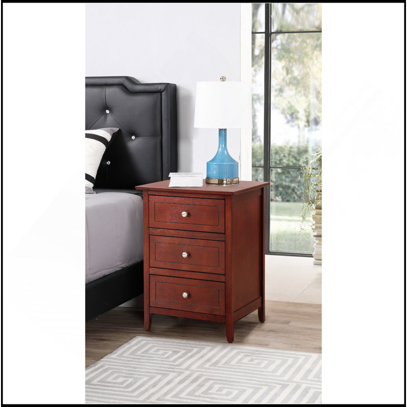Transitional Nightstand For Bedrooms, Cherry