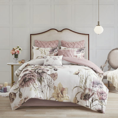 Édredon très grand Blush - 8 pièces en coton avec rembourrage et jupe de lit