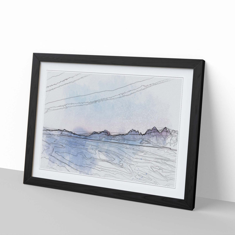 Mountains in Plose Italy in Abstract - Framed Print, 27cm H x 36cm W x 2cm D, Black Framed