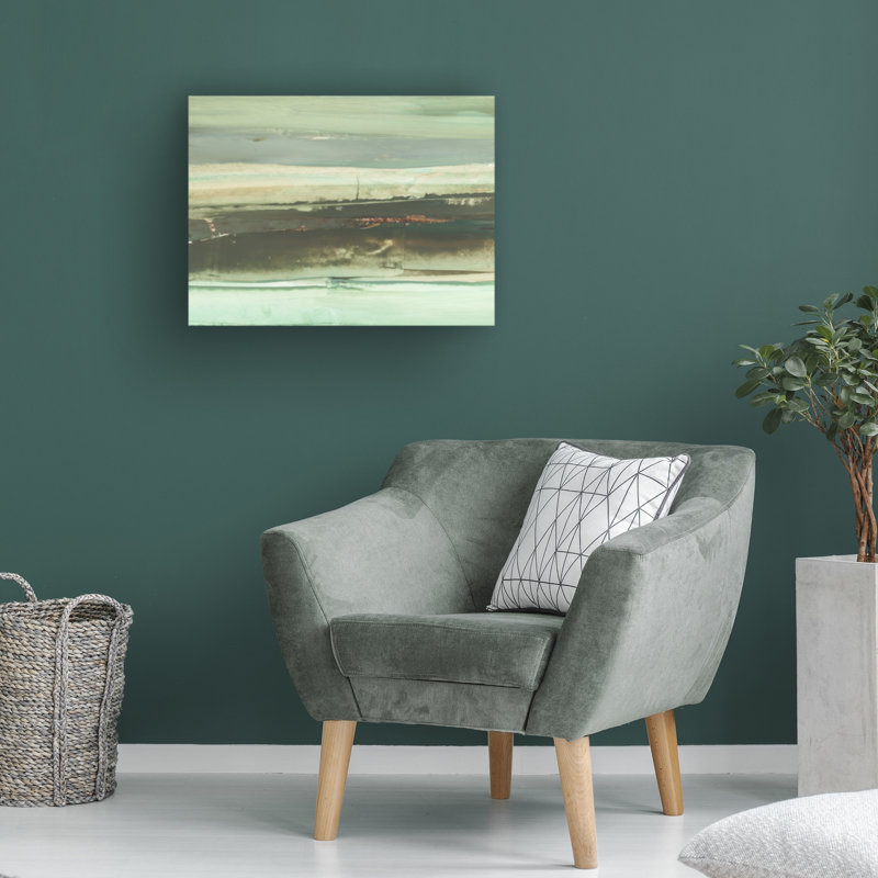 Emerald and Rust II Landscape Canvas Wall Art with Wood Frame
