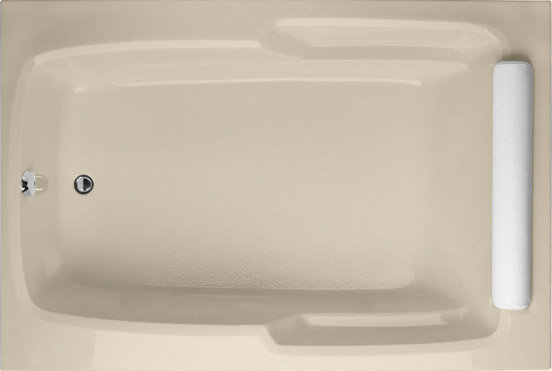 Duo 72'' L Soaking Bathtub, Almond, Polished Chrome